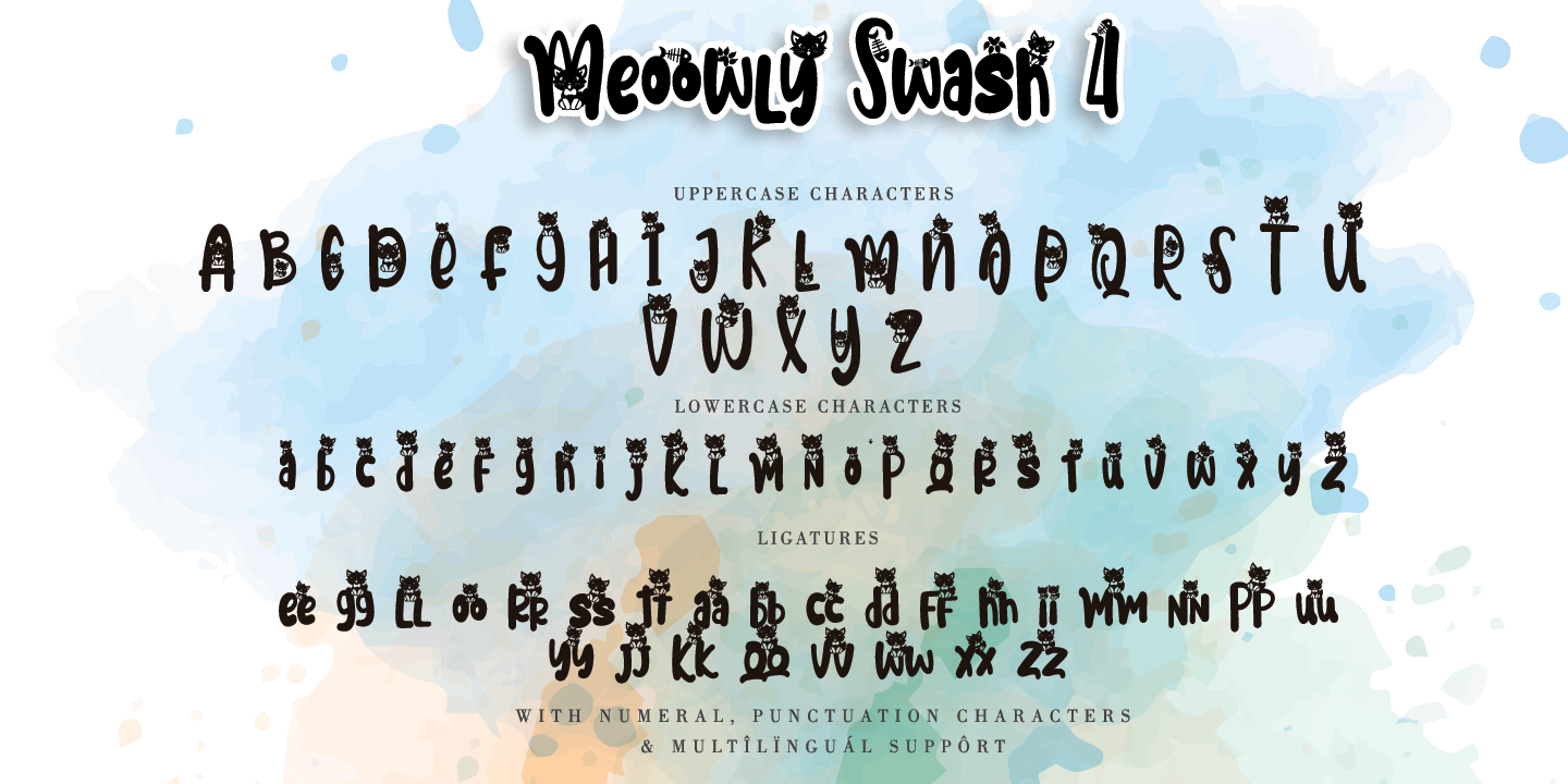 Пример шрифта Meoowly Swash 4